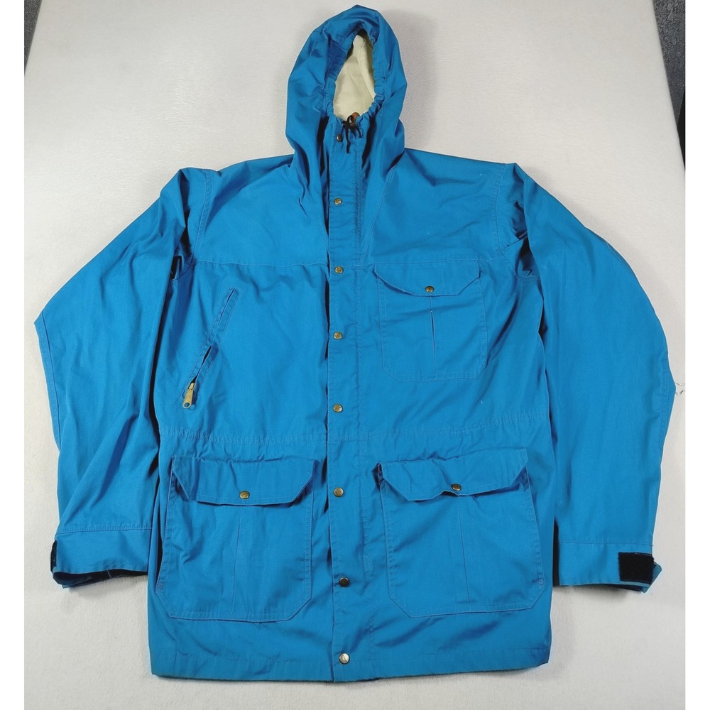 Vintage Camp 7 Jacket Mens XL Blue Hooded Parka Canvas Outdoor Winter Hiking